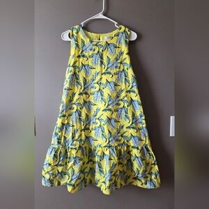 Perfectly Priscilla Yellow Floral A-Line Dress Womens Size Medium
